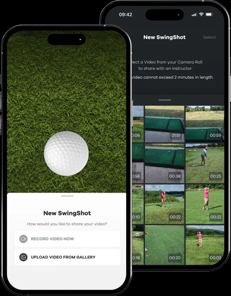Recording or uploading a swing in the SwingShot app.